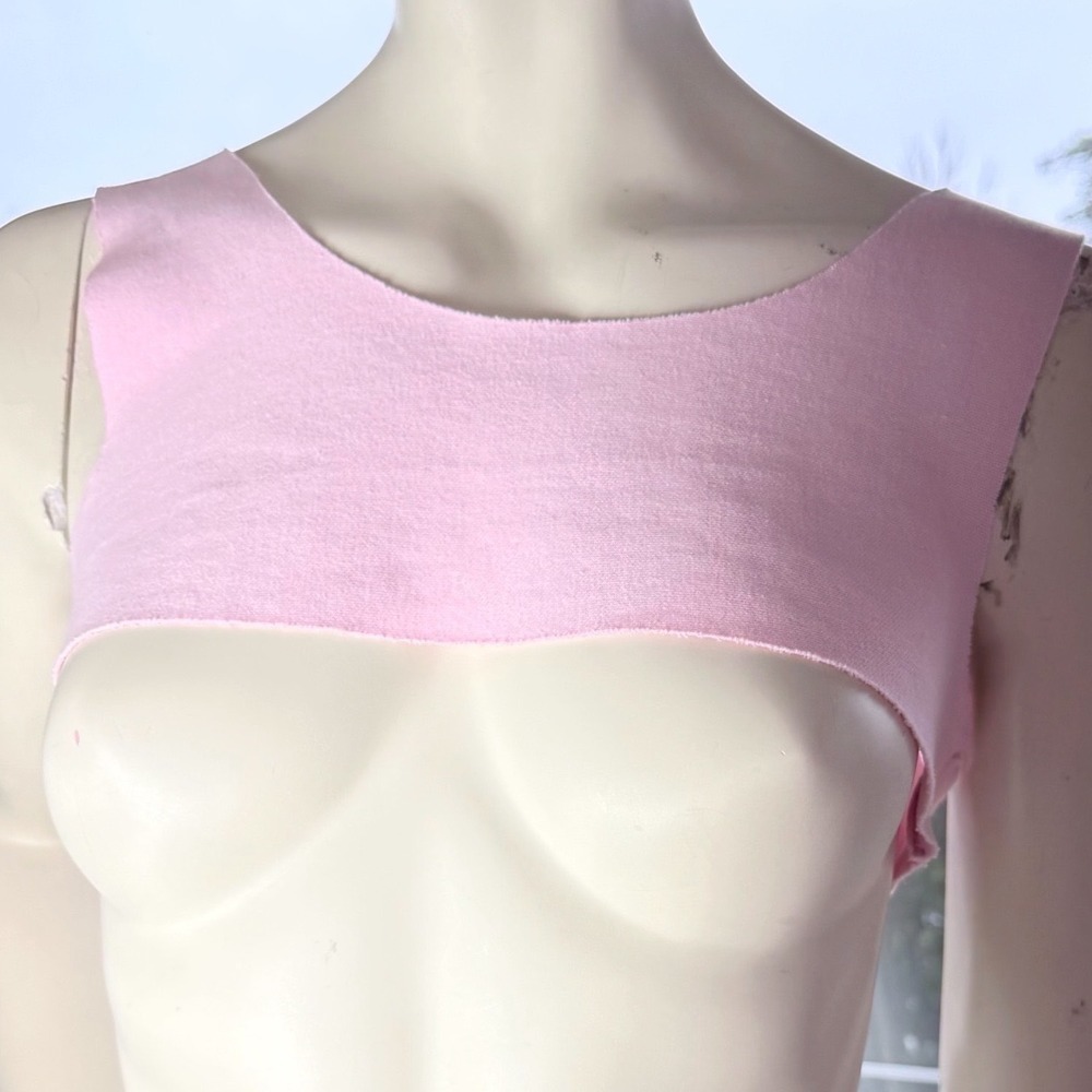 Simple Micro Crop Top Pink Jersey Tank Ultra Short Y2K Festival Baddie Size S